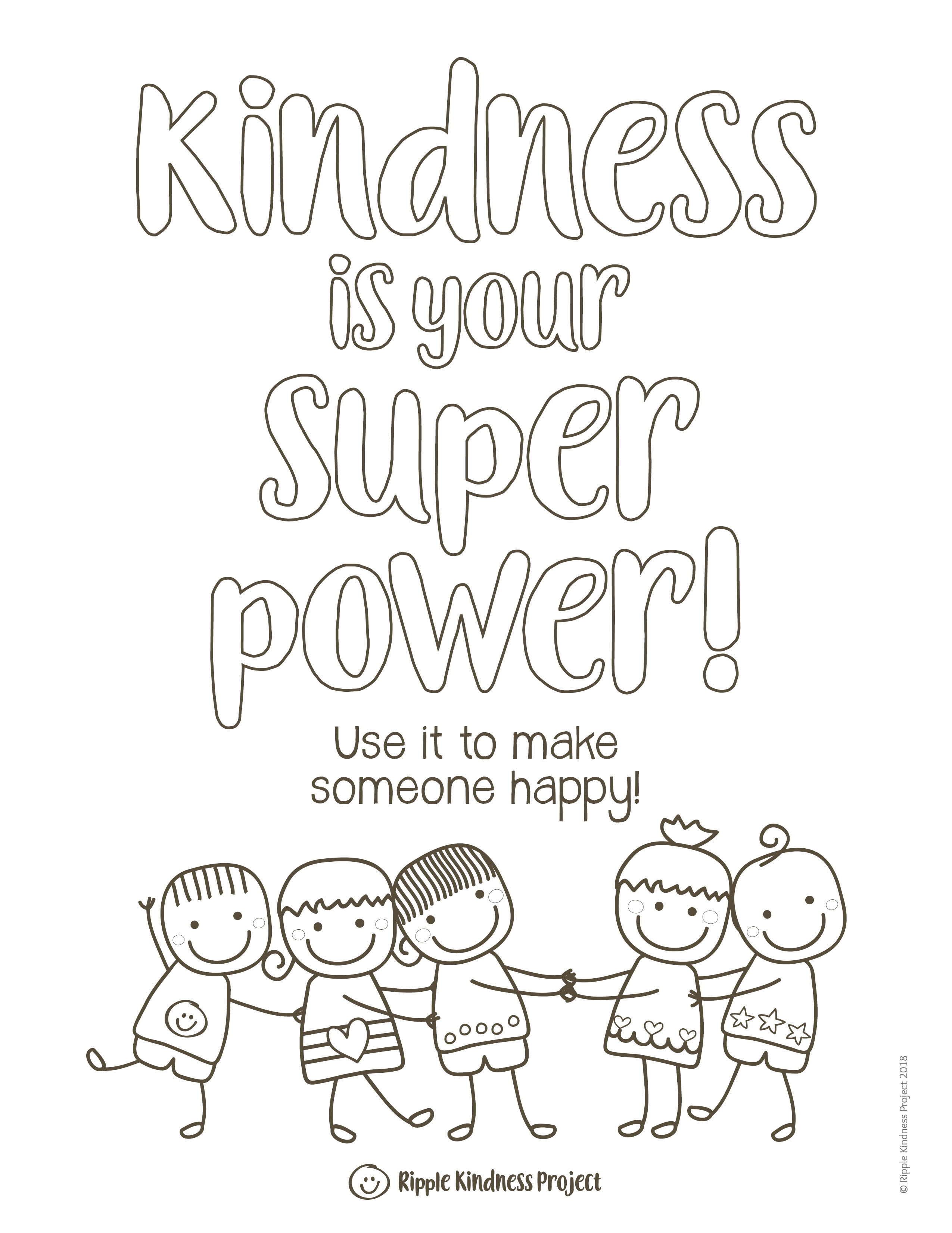 Kindness coloring pages build character activity