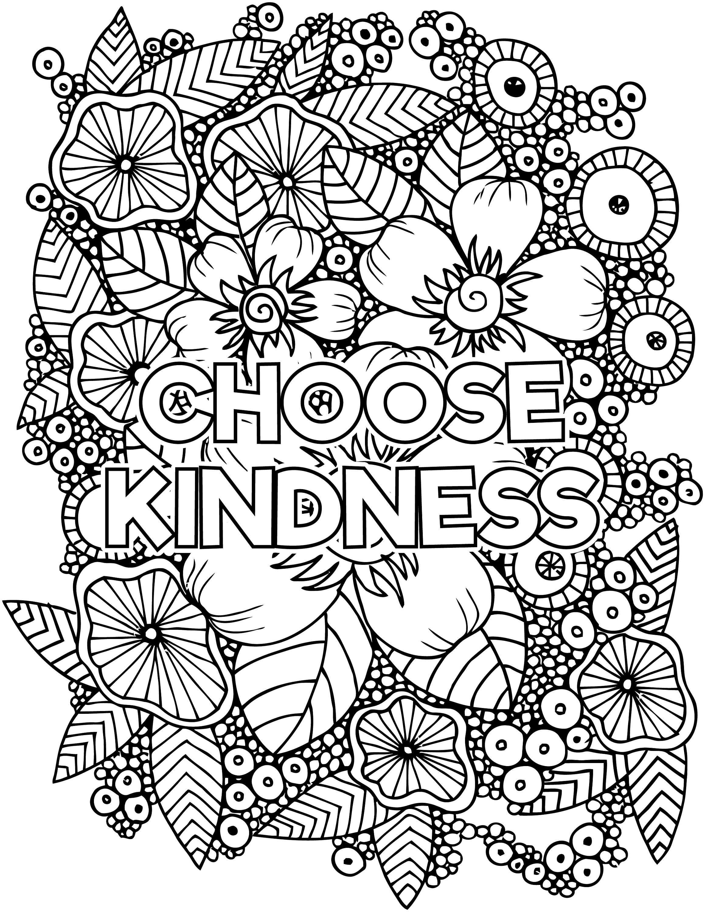 Choose kindness coloring page download