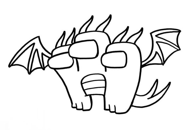 Among us king ghidorah coloring page dragon coloring page pokemon coloring pages cartoon coloring pages