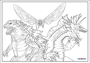 Free printable godzilla coloring pages for kids