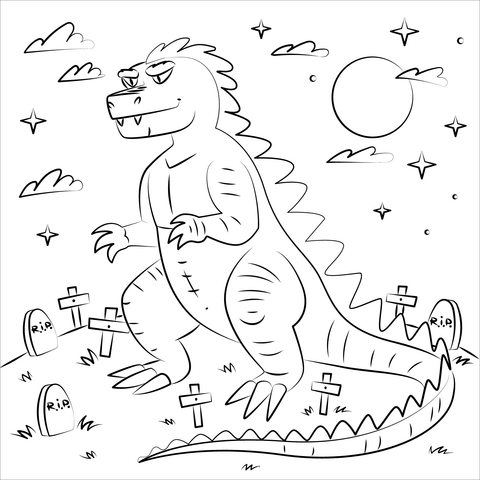 Godzilla coloring page free printable coloring pages