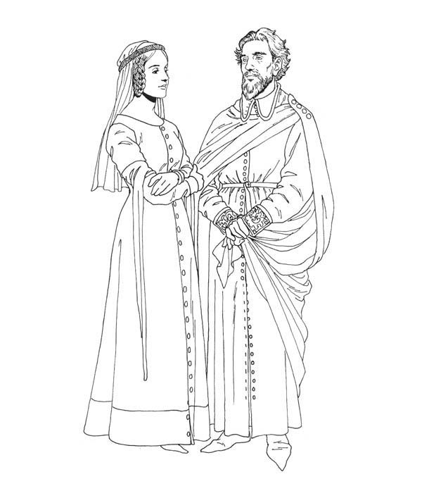 King and queen in middle ages coloring page color luna coloring pages colouring pages middle ages