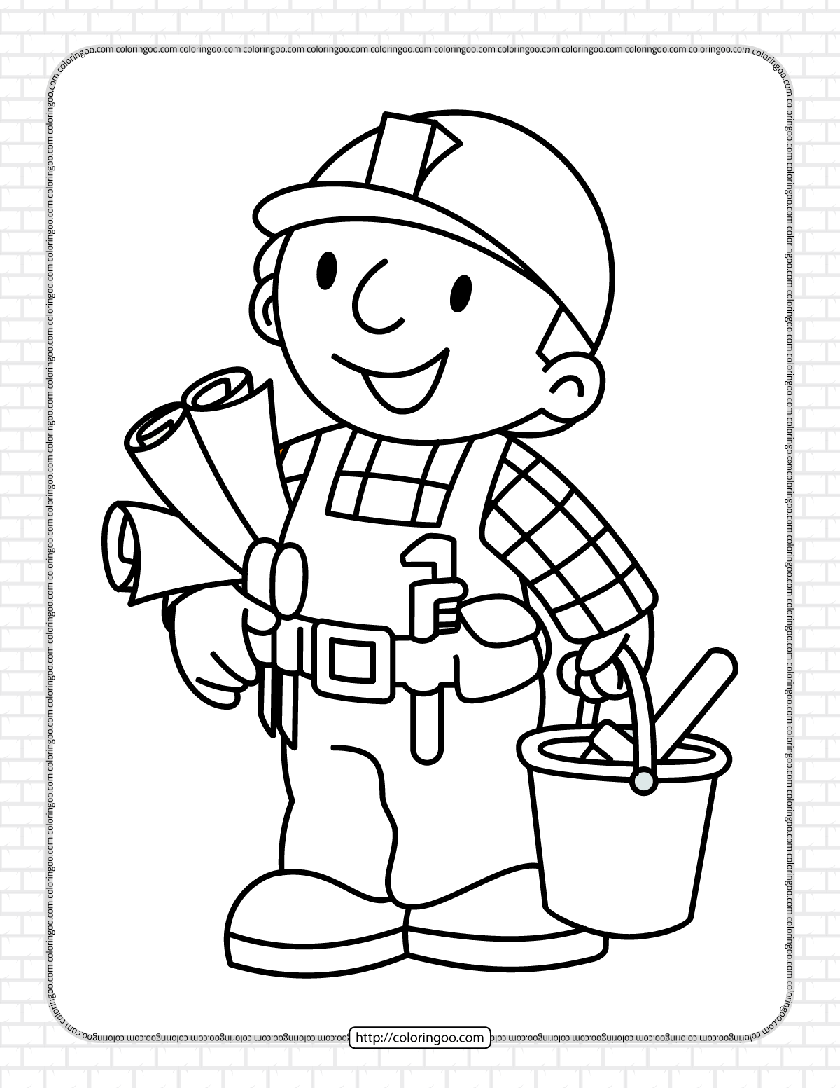 Printable bob the builder coloring pages