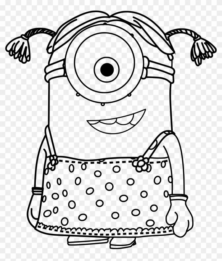 Girl minion coloring