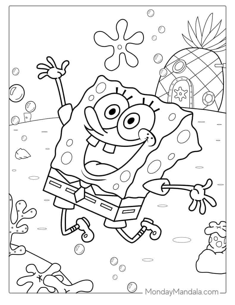 Spongebob coloring pages free pdf printables