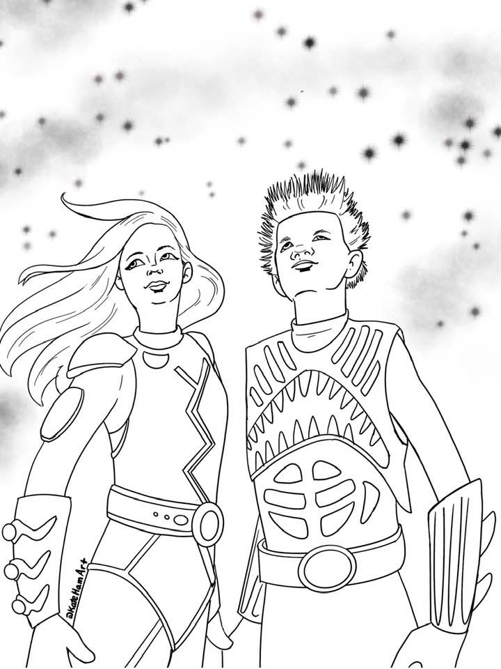 Sharkboy and lavagirl free printable coloring sheet