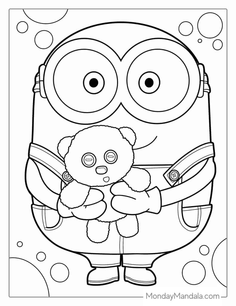 Minion coloring pages free pdf printables