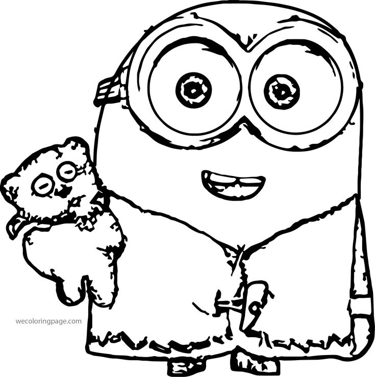 Minions bob bear sleep time coloring page