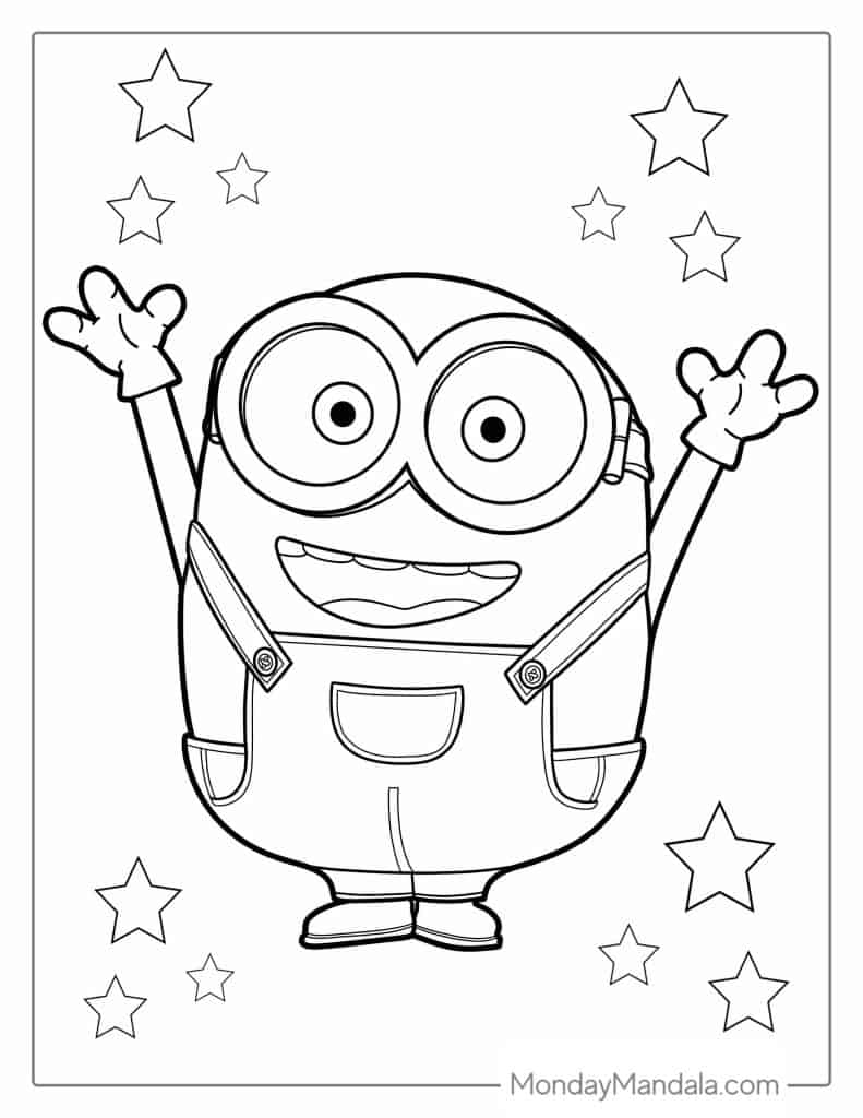 Minion coloring pages free pdf printables