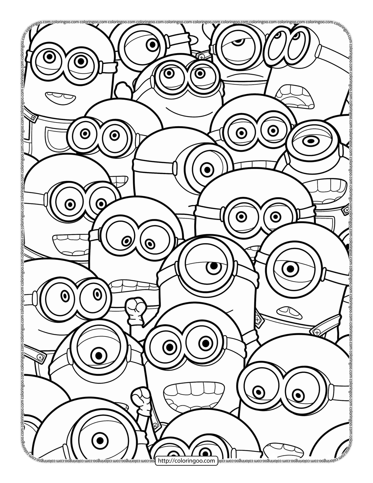 Family of minions coloring pages