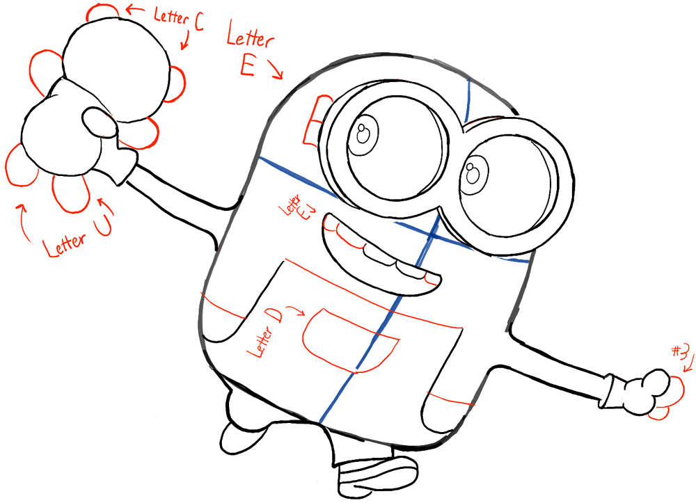 How to draw bob the minion with a teddy bear from the minions movie