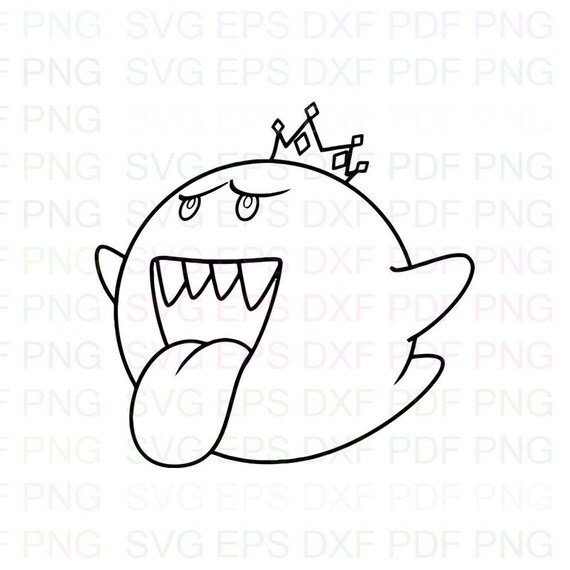 Kingboosupermario outline svg dxf eps pdf png cricut cutting file vector clipart instant download