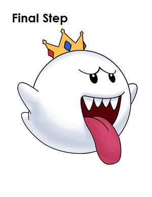 Draw king boo final step king boo mario tattoo super mario art