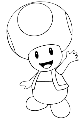 Mario bros toad coloring page free printable coloring pages