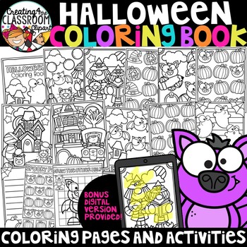 Halloween coloring book coloring pages by creating the classroom clipart