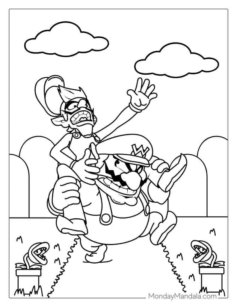 Mario coloring pages free pdf printables