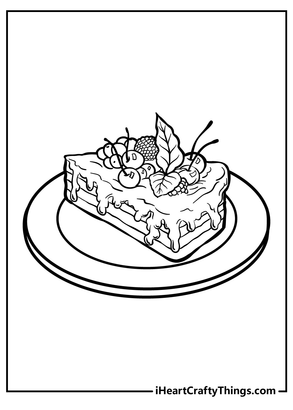 Cake coloring pages free printables