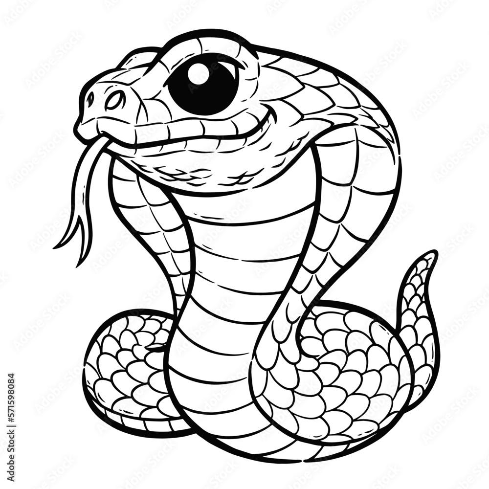 Vector illustration of cartoon snake