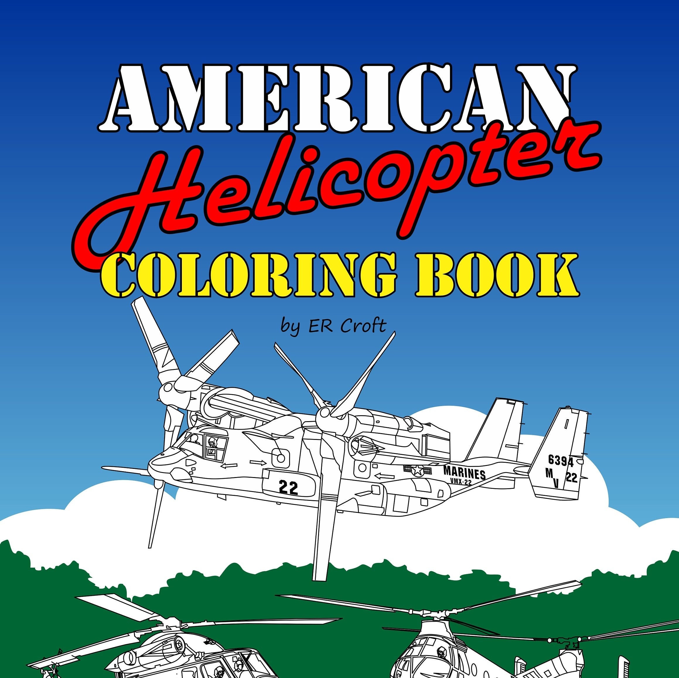 American helicopters coloring book series