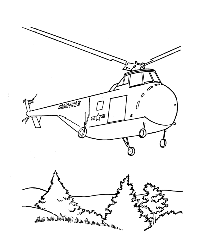 Army helicopter coloring pages