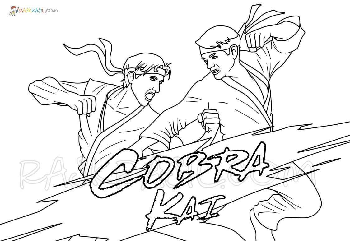 Cobra kai coloring pages printable for free download