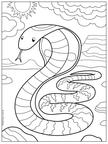 King cobra coloring page â tims printables