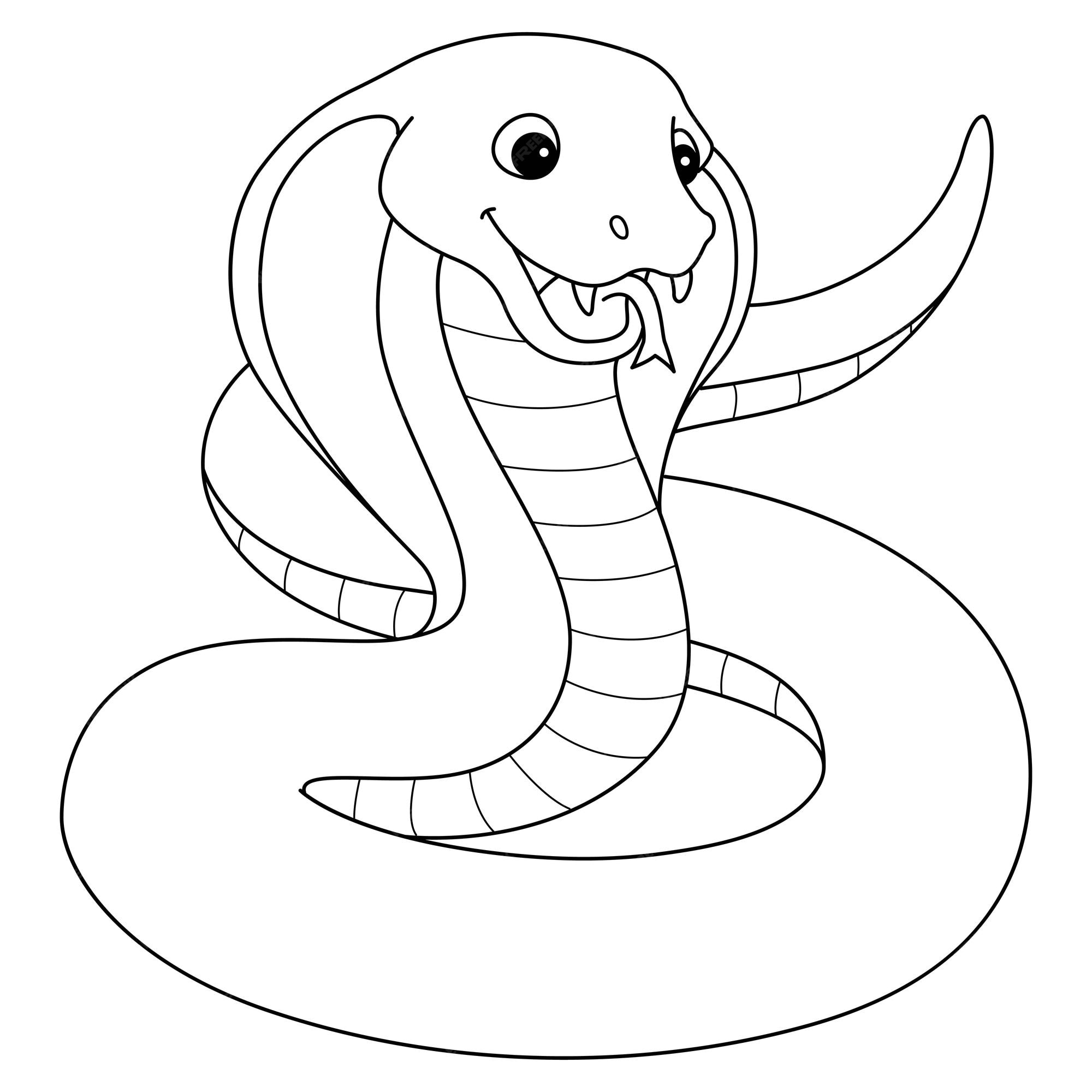 Premium vector cobra animal isolated coloring page for kids