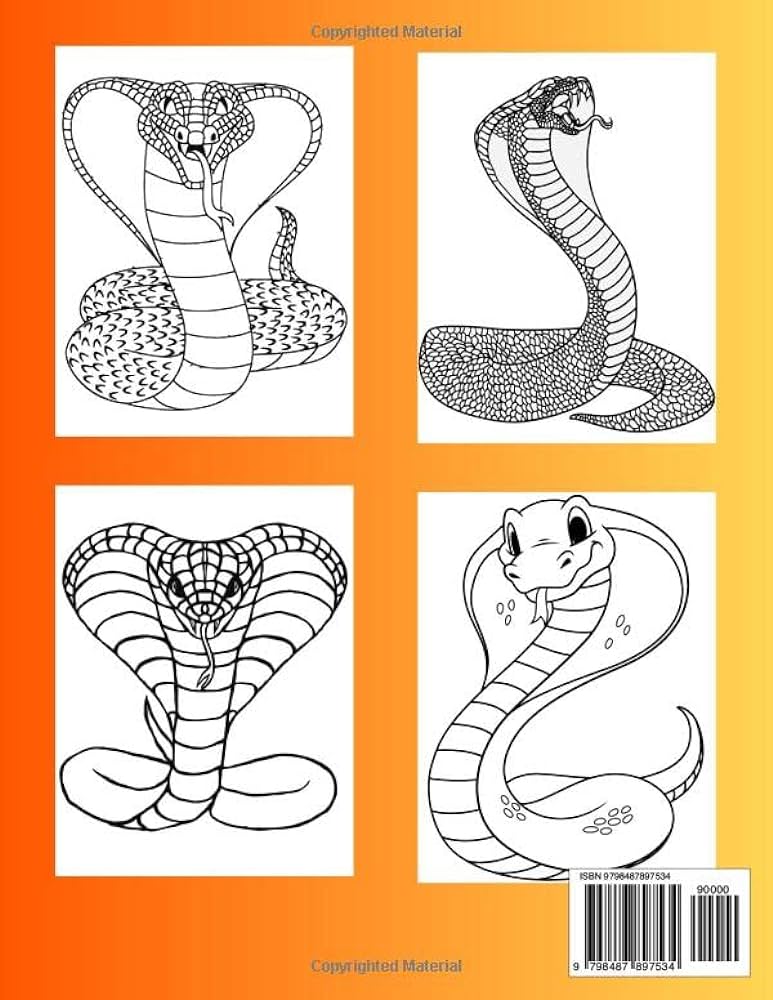 Kobra snake coloring book for kids a unique collection of coloring pages king cobra snake by gallery dream art