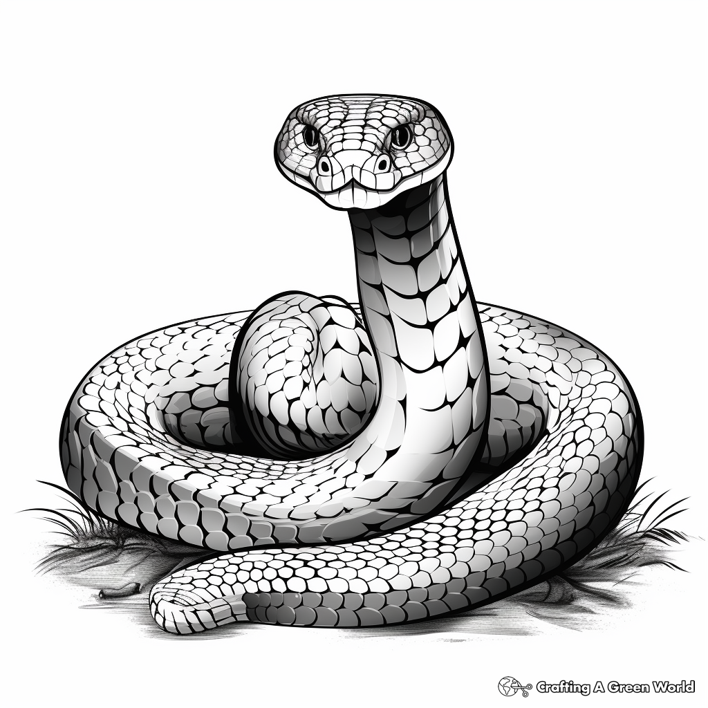 Realistic snake coloring pages