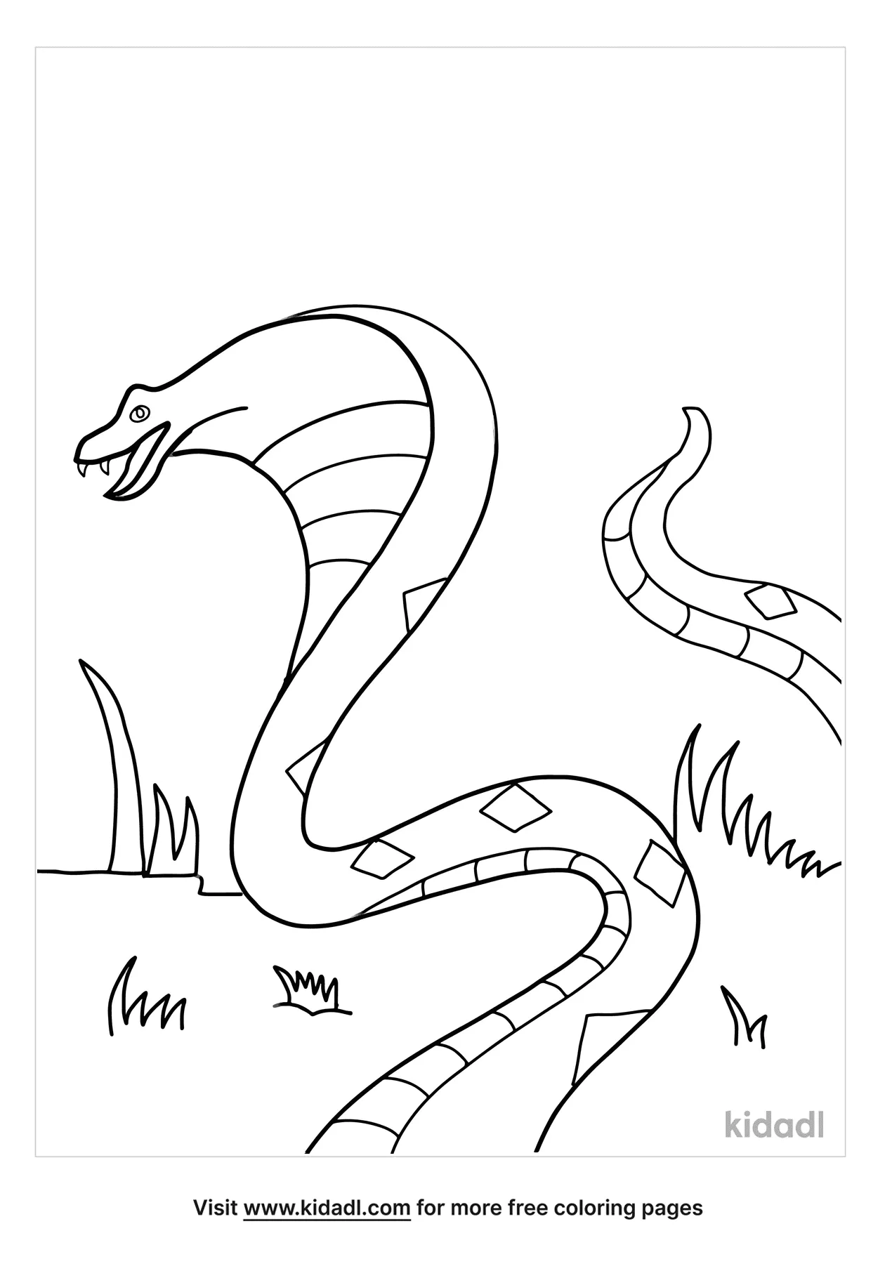 King cobra coloring pages for kids