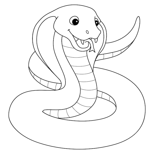 Premium vector cobra animal isolated coloring page for kids