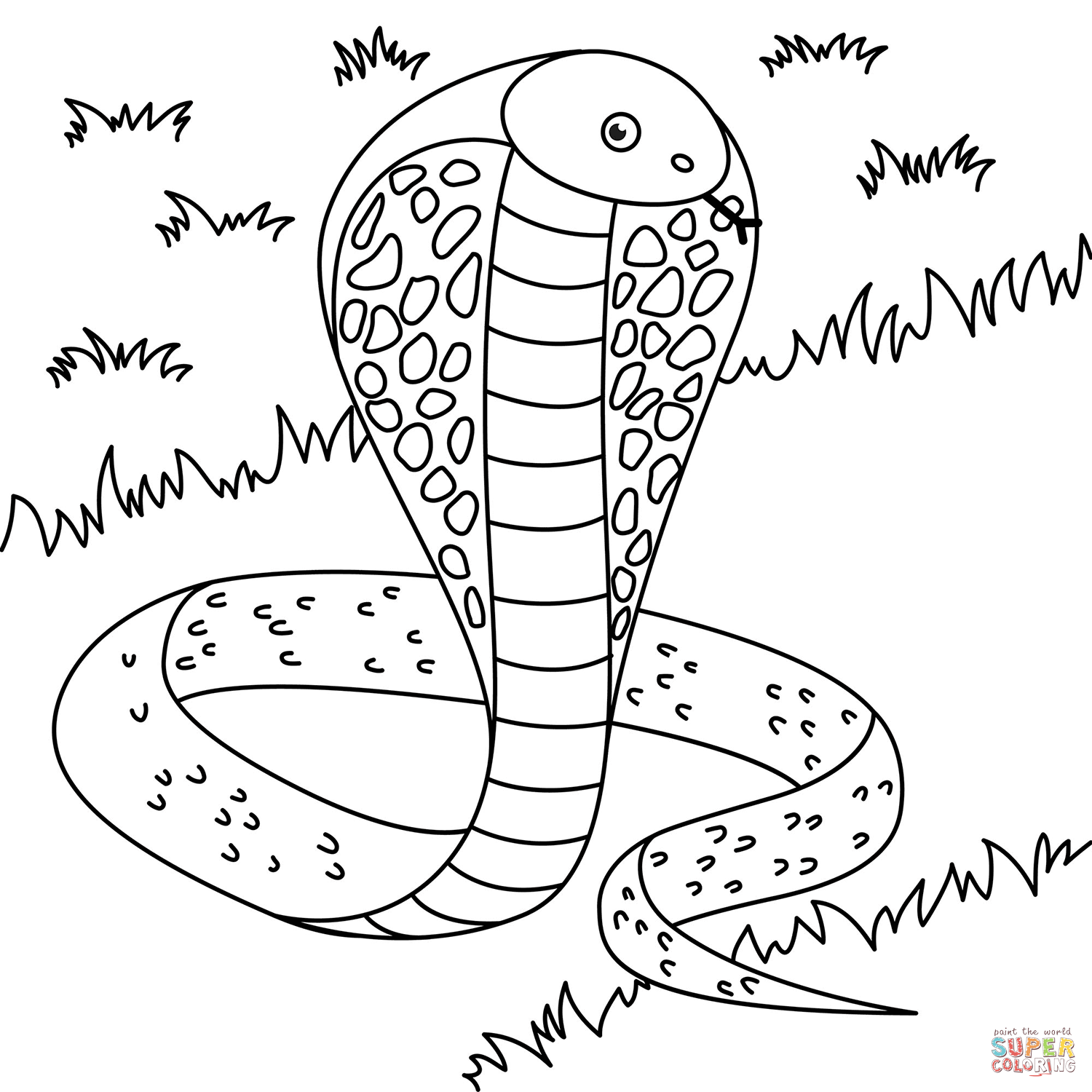 Cobra coloring page free printable coloring pages