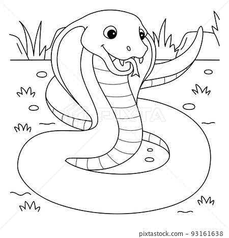 Cobra animal coloring page for kids