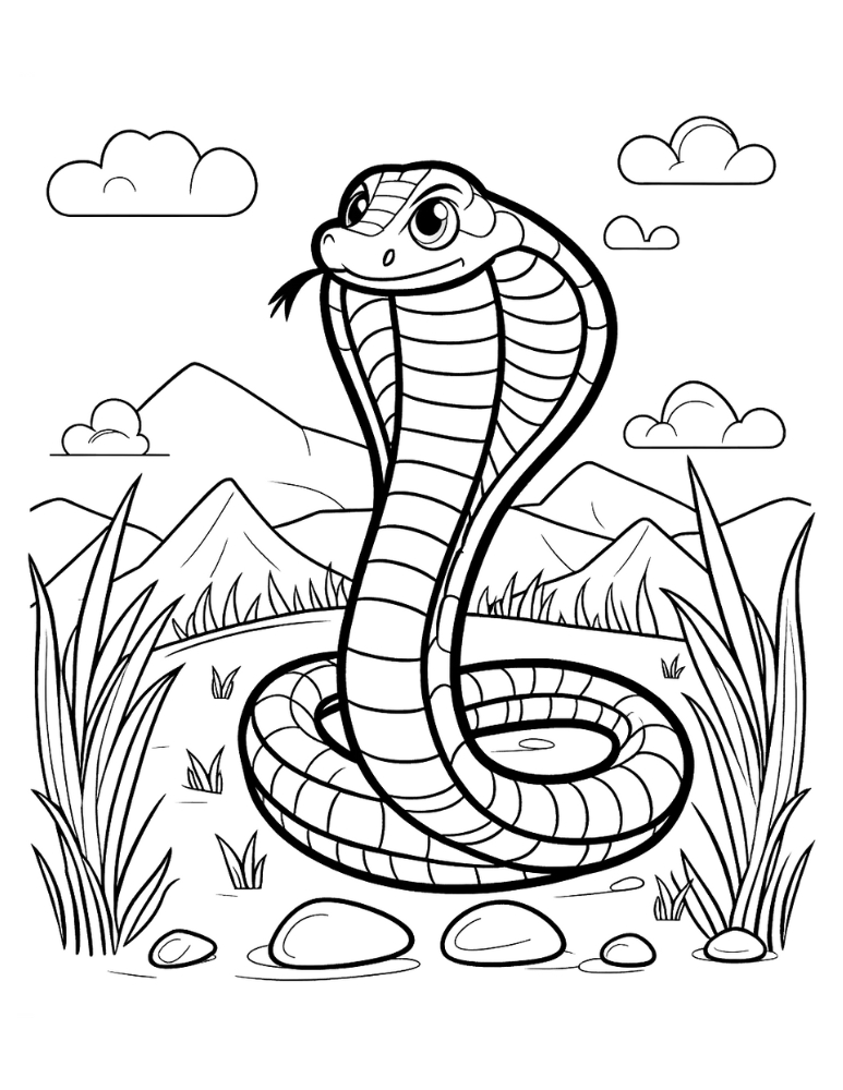 Free printable snake coloring pages