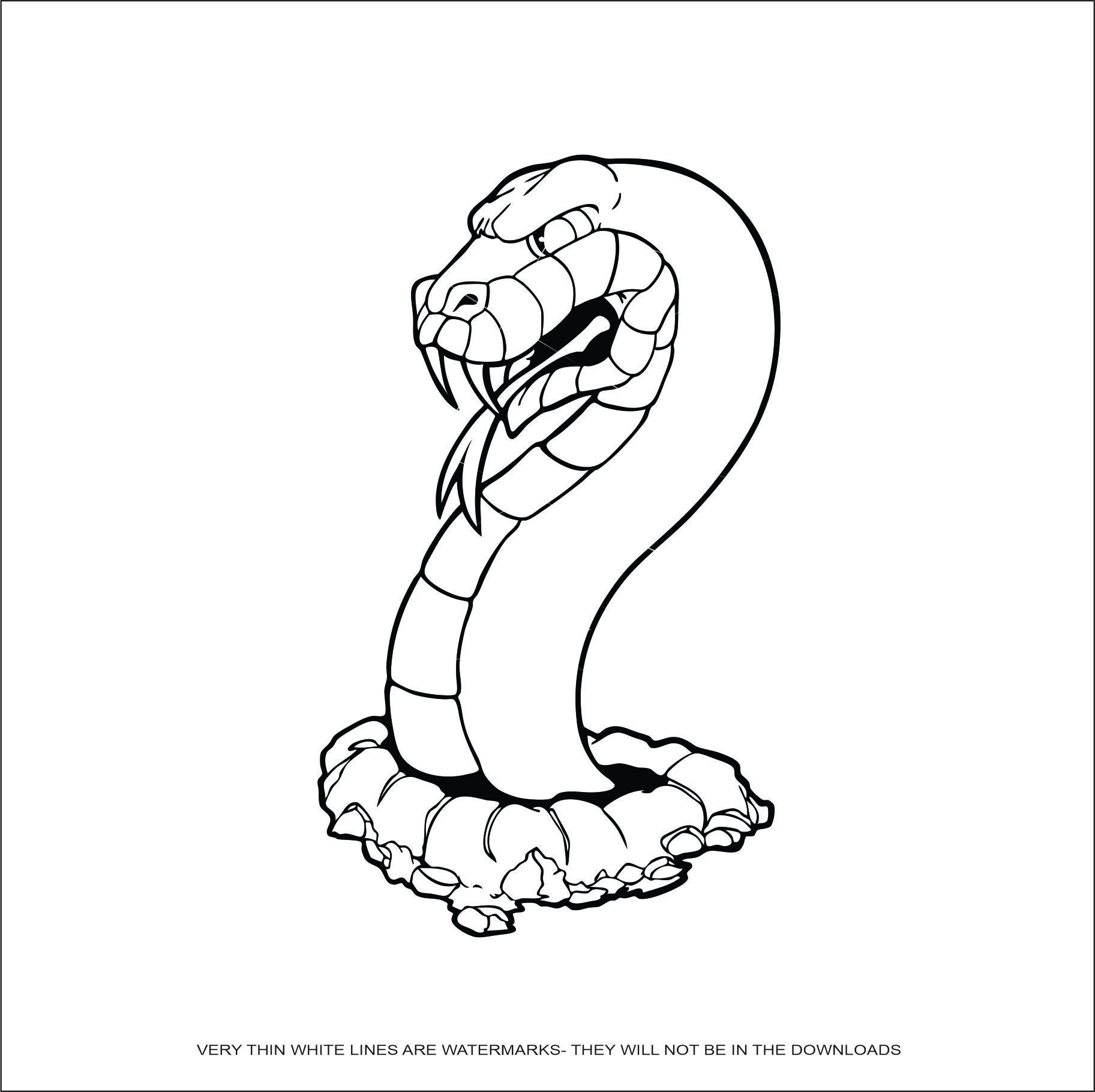 King cobra ing out of dirt snake venomous elapid snakes cut sign design image clipart digital download epsdxfpngjpegsvg