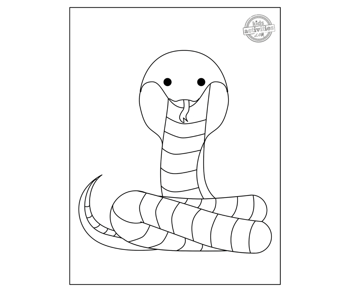 Cool king cobra coloring page for kids kids activities blog