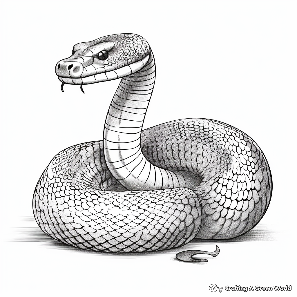 Realistic snake coloring pages