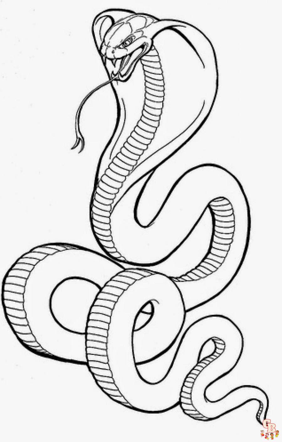 King cobra coloring pages for kids