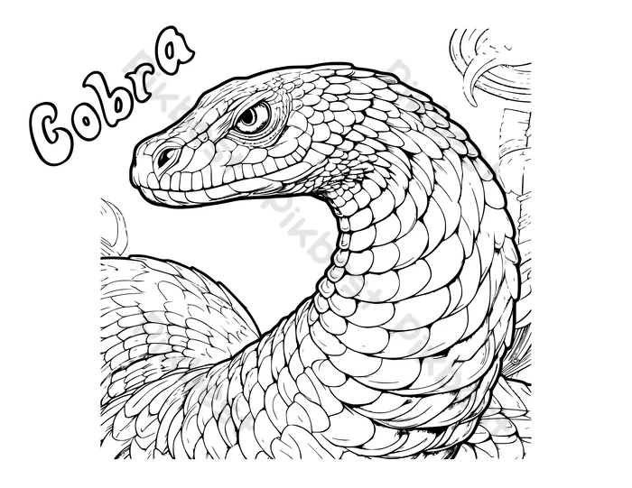 Cobra kingdom discover the colorful realm of snakes with this coloring page png images eps free download