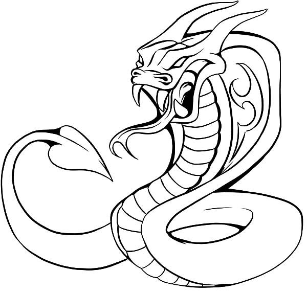 Colorful cobra coloring page