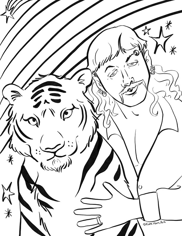 Printable tiger king coloring pages