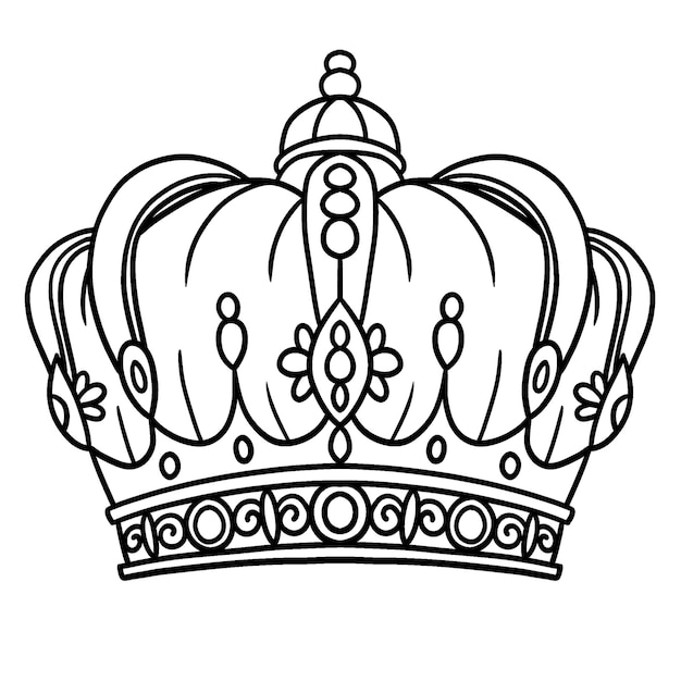 Premium vector mardi gras king crown isolated coloring page