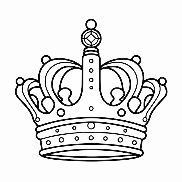 Premium vector the vector of coloring book depicts hand drawn crowns of the king and queen