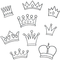 Nine royal crowns coloring pages