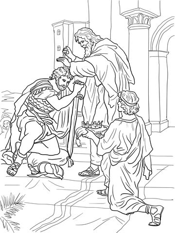 David is crowned king coloring page from king david category select from printable crafts oâ bible coloring pages king david sunday school coloring pages