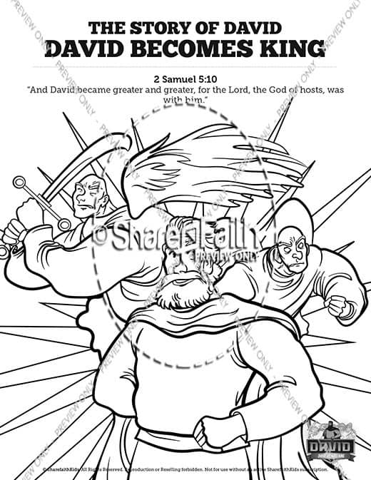 Samuel david bees king sunday school coloring pages â