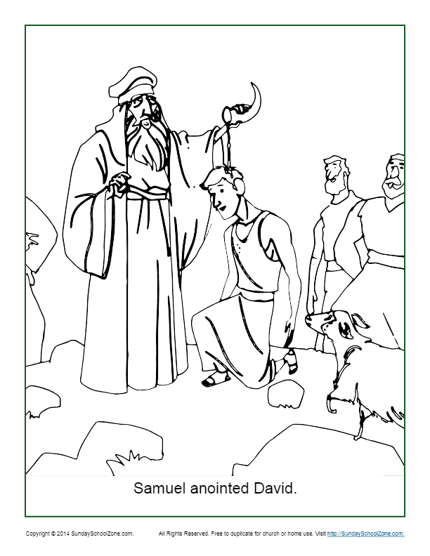 Samuel anointed david coloring page