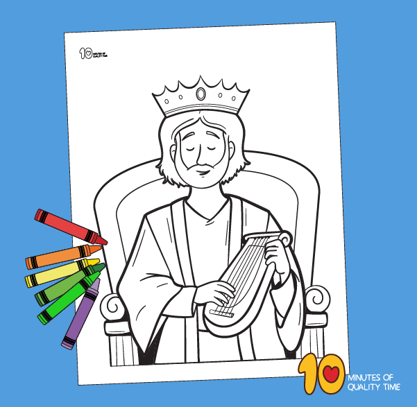 King david coloring page â minutes of quality time