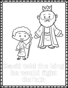 David and goliath coloring pages bible story by ron brooks tpt