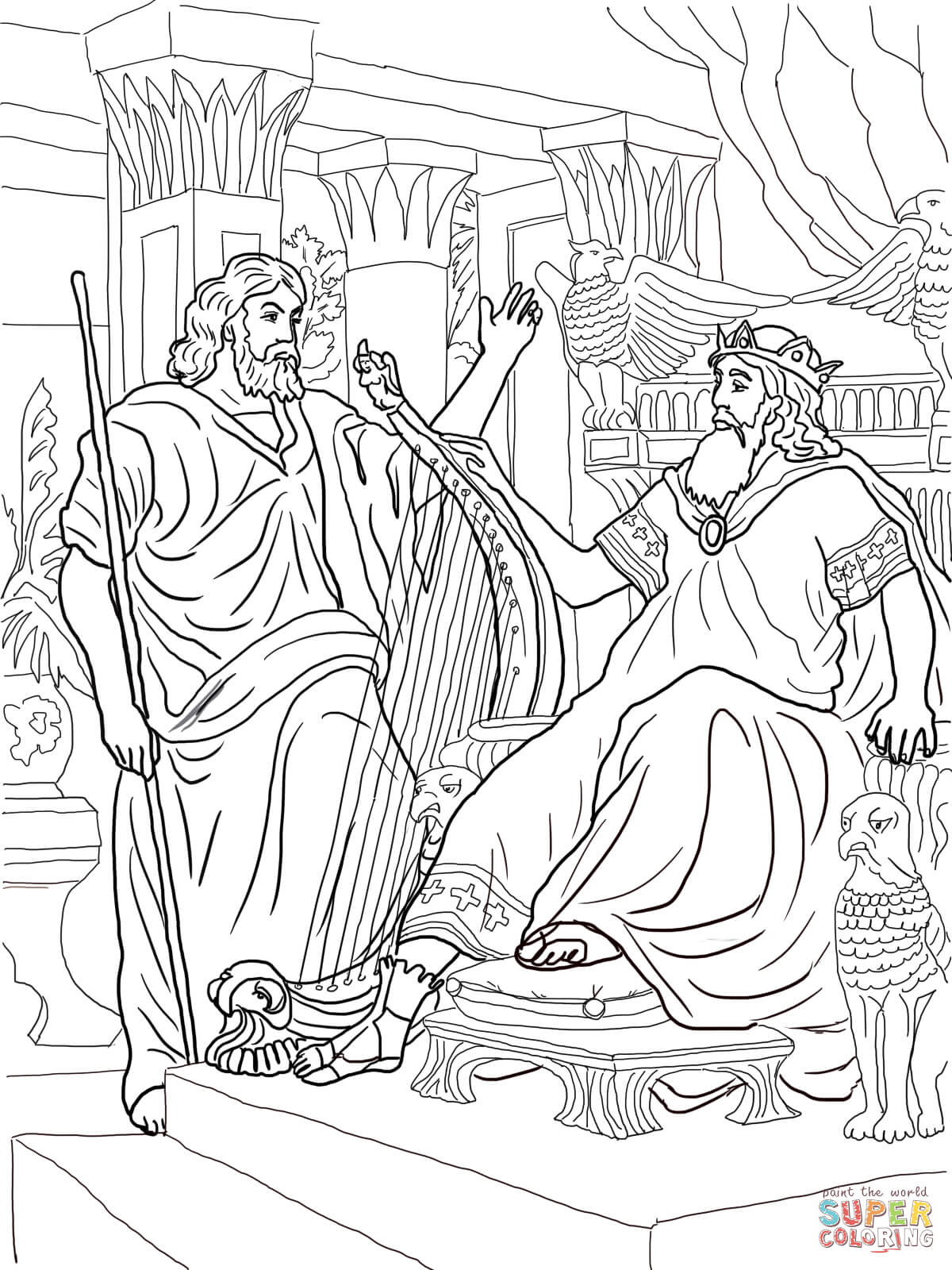 King david and nathan coloring page free printable coloring pages